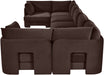 Hammond velvet performance fabric upholstered 7-piece U-shaped sectional sofa by Meridian Furniture, shown in a stationary living room setting.