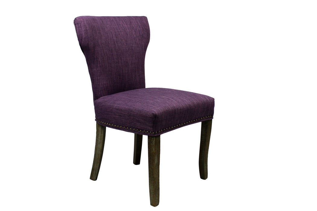 Upholstered Fabric Dining Parsons Chairs (Set of 2) - Purple