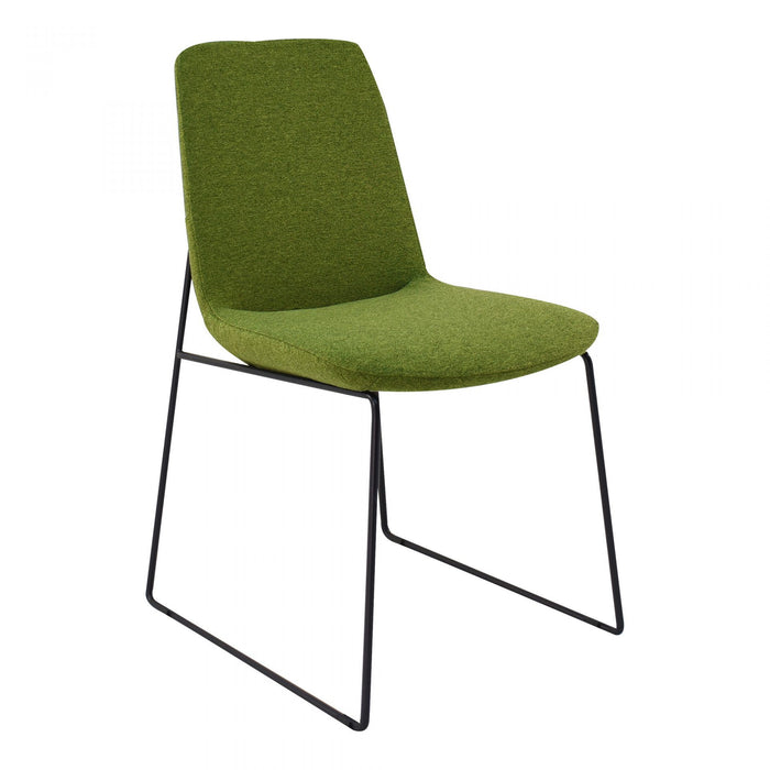 Upholstered Velvet Dining Side Chairs (Set of 2) - Green / Black