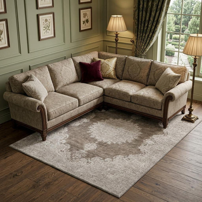 10' X 14' Oriental Washable Area Rug With UV Protection (678892) - Brown / Ivory / Beige