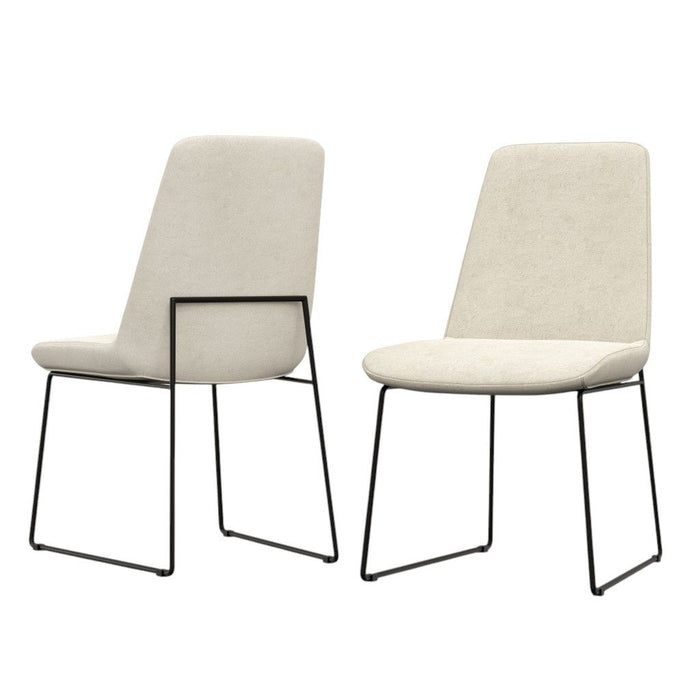 Steel Dining Parsons Chairs (Set of 2) - Natural / Black