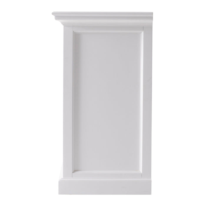 Wood Nightstand With Dividers - Distressed White