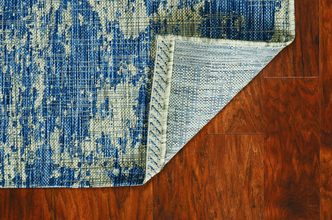 8' x 11' Abstract Brushstrokes UV Treated Indoor Area Rug - Gray Or Denim
