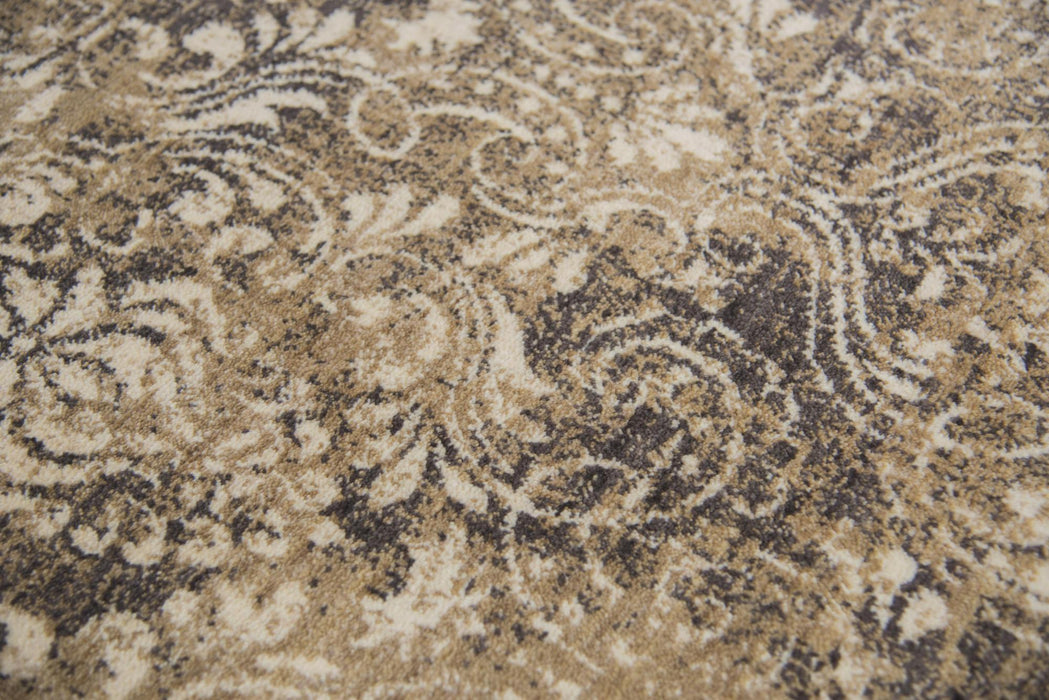 8' X 10' New Zealand Lambs Wool Damask Hand Carved Handmade Area Rug (747463) - Gold / Beige / Ivory