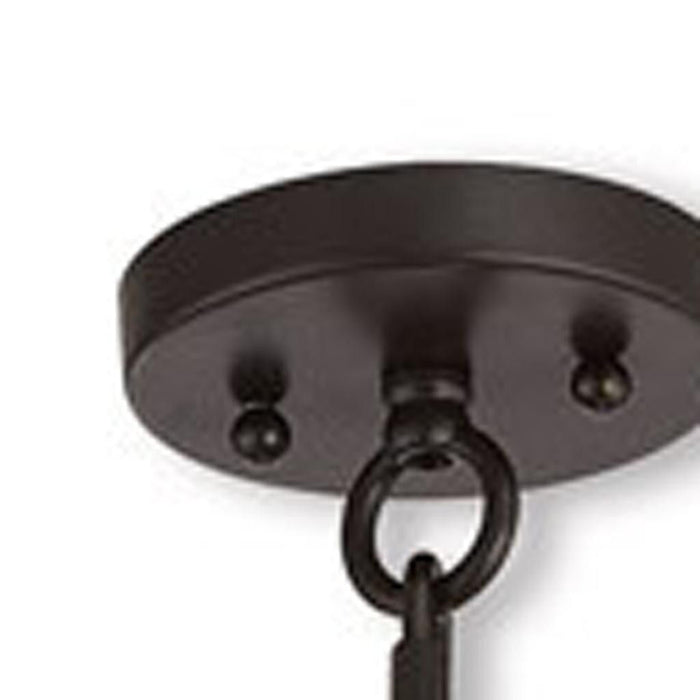 28" Five Light Metal Dimmable Chandelier With Shades - Bronze