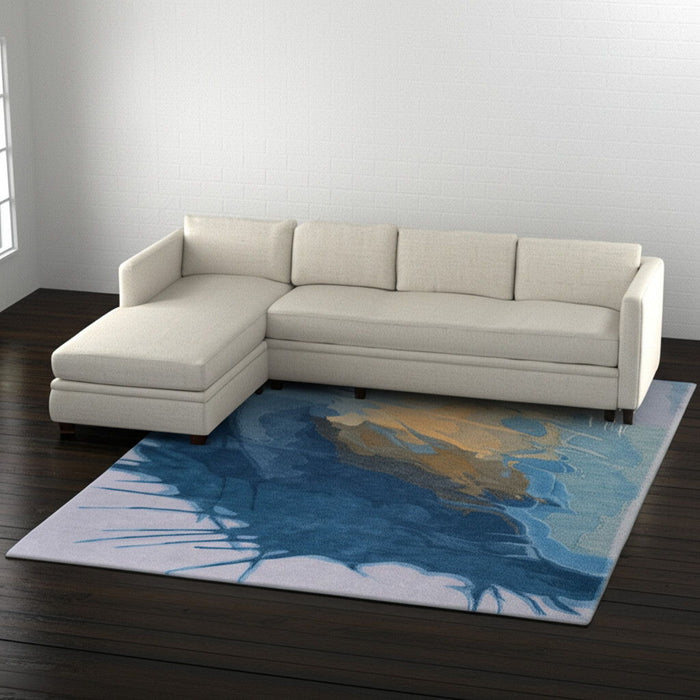 9' X 12' Bohemian Abstract Hand Tufted Area Rug - Blue
