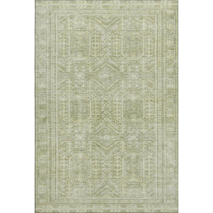 10' X 14' Geometric Washable Area Rug With UV Protection (708139) - Sage / Fern Green