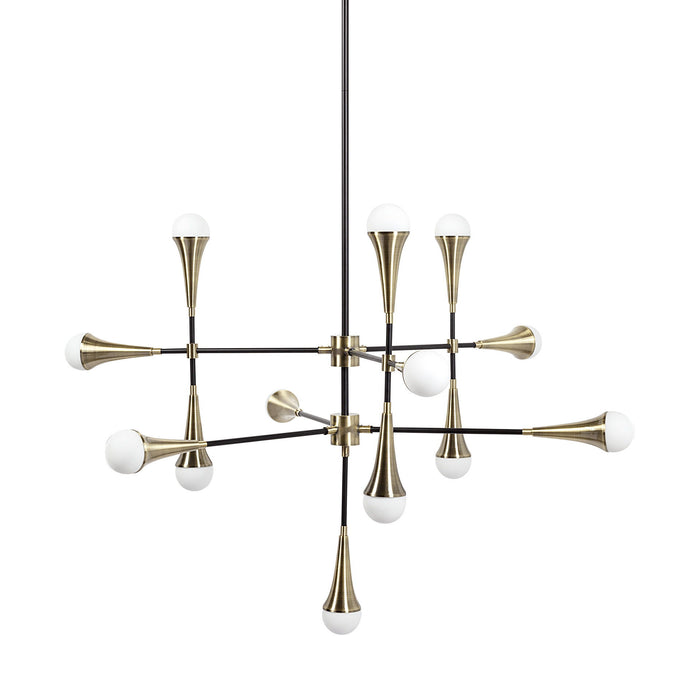 Sputnik Multi Light Metal And Glass Dimmable Chandelier - Black / Gold
