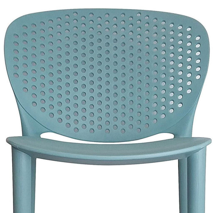 26" Contemporary Heavy Duty Plastic Low Back Counter Height Bar Chairs (Set of 4) - Green