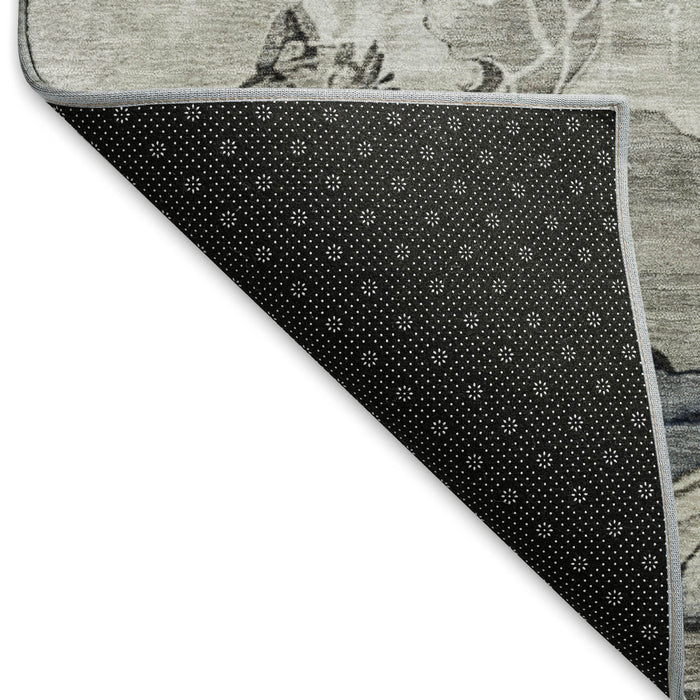 10' X 14' Abstract Washable Area Rug With UV Protection (697338) - Ivory / Gray / Charcoal