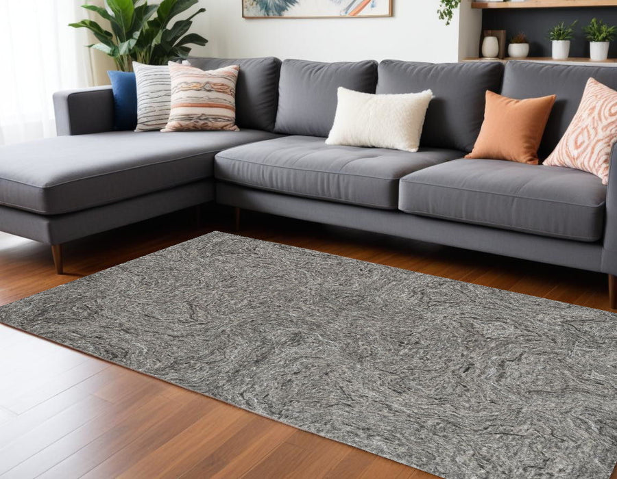 8' x 10' Wool Abstract Hand Tufted Area Rug - Gray