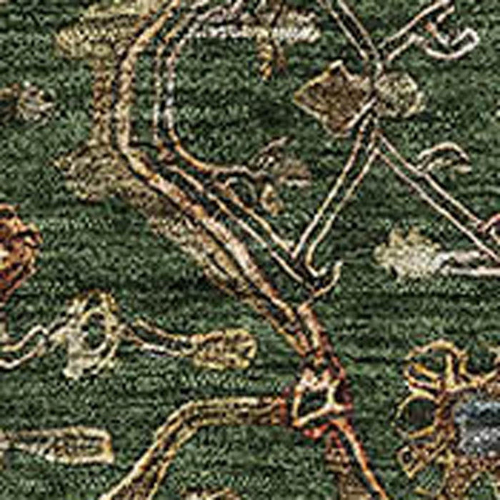 10' X 14' Oriental Washable Area Rug With UV Protection (685456) - Emerald / Copper / Beige