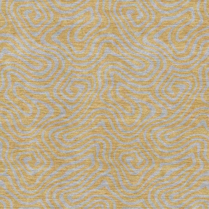 10' X 14' Abstract Washable Area Rug With UV Protection (680957) - Gold / Ivory