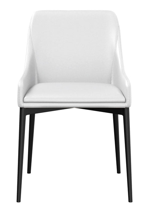 Upholstered Faux Leather Dining Side Chair (Set of 2) - White / Black