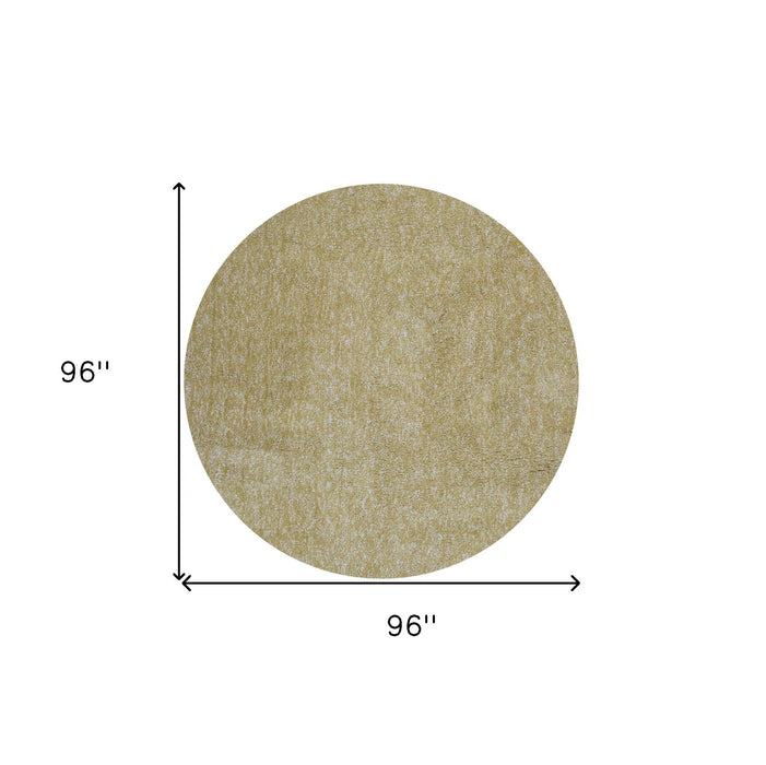 8' Round Polyester Heather Area Rug - Yellow