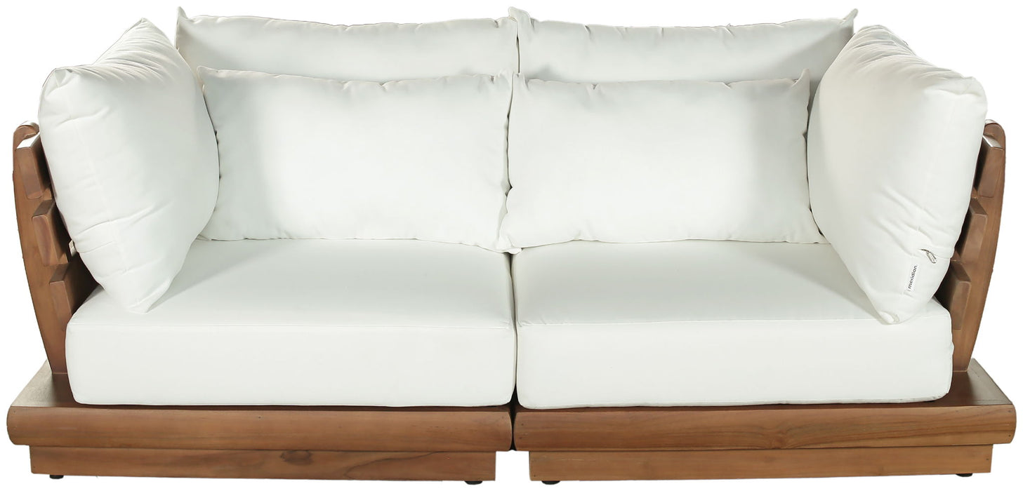 Mirella - 2 Piece Water Resistant Fabric 76" Upholstered Outdoor Patio Modular Loveseat