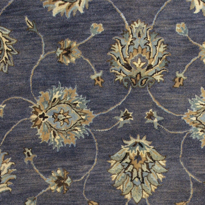 8' x 11' Hand Tufted Traditional Floral Indoor Area Rug - Midnight Blue