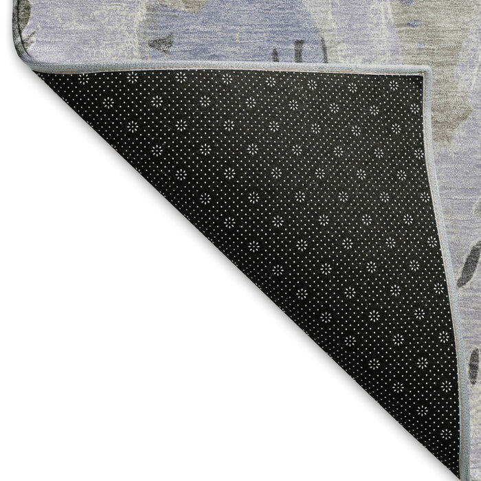 10' X 14' Geometric Washable Area Rug With UV Protection (694526) - Lavender / Ivory / Gray