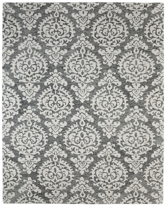 10' X 14' Floral Hand Tufted Area Rug - Gray