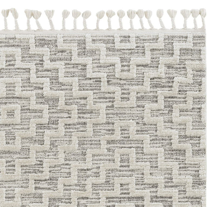 105" x 156" Polyester Rug - Ivory Gray