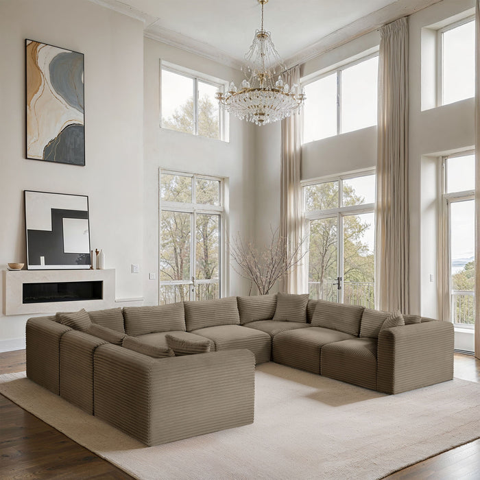 Shaggy - Fabric 8 Piece Modular U-Shaped Sectional