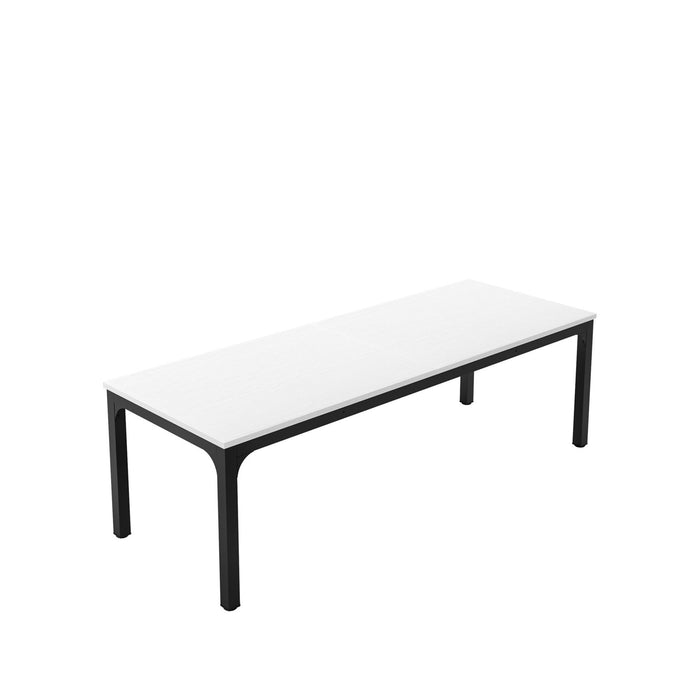 Wood Iron Dining Table - White / Black