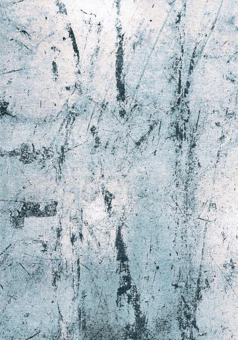 5' X 7' Abstract Washable Area Rug With UV Protection (609948) - White / Blue