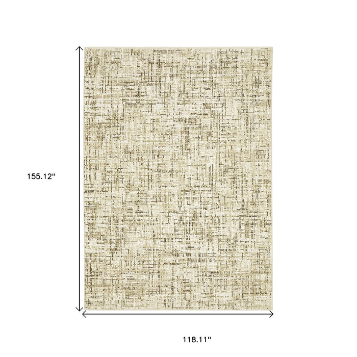 10' X 13' Abstract Area Rug - Ivory And Brown