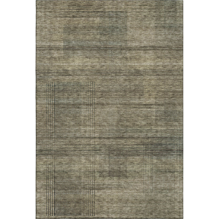 10' X 14' Striped Washable Area Rug With UV Protection - Brown