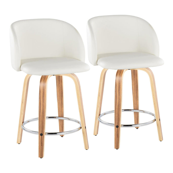 Fran - 34" Fixed-Height Counter Stool (Set of 2) - Zebra Wood