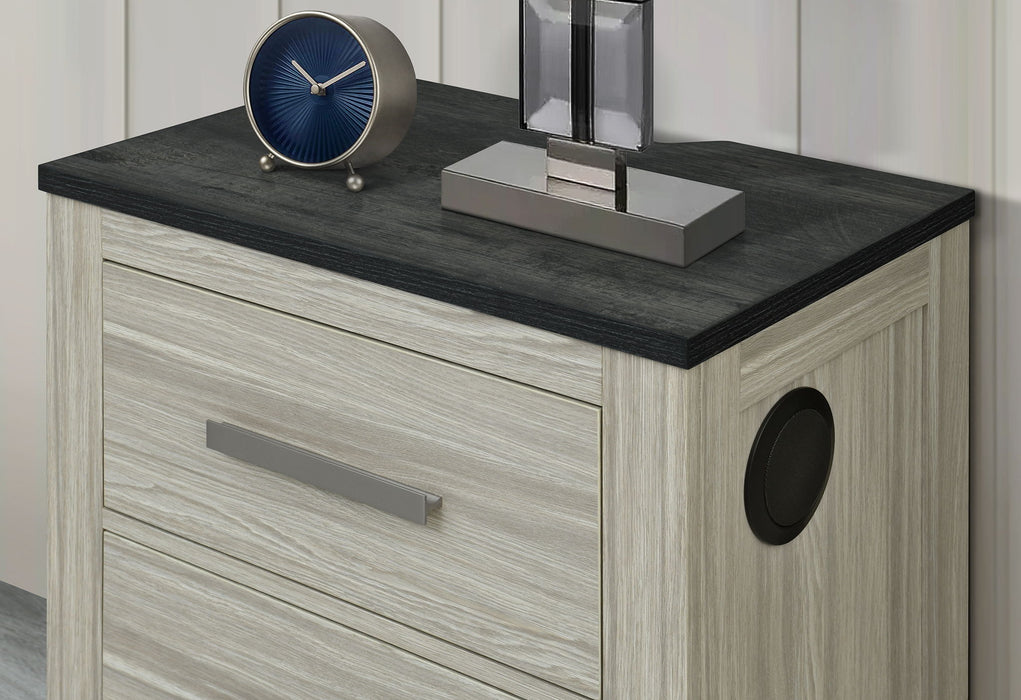 Ashley - Nightsand With USB And Speaker - Brown