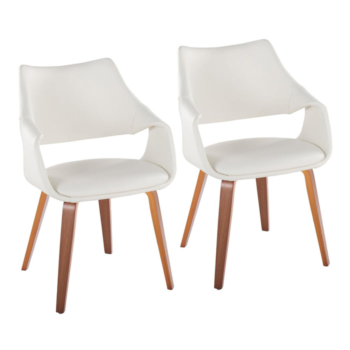 Curvo - High Back Upholstered Chair (Set of 2) - Walnut Wood Legs
