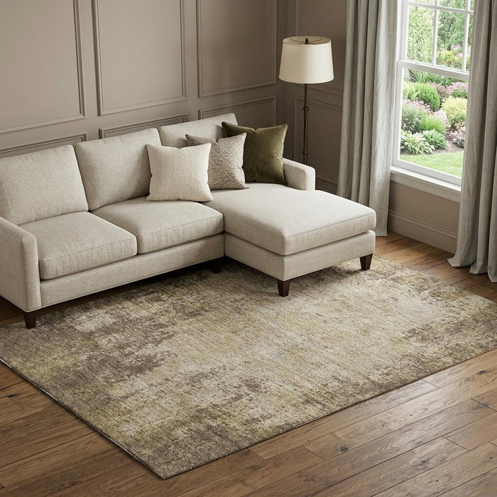 10' X 14' Abstract Washable Area Rug With UV Protection (674838) - Brown / Beige