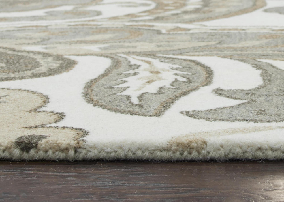 10' X 13' Wool Paisley Hand Tufted Area Rug (748154) - Beige / Natural