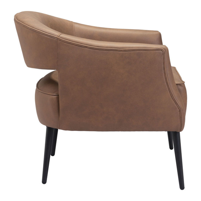 27" Faux Leather Arm Chair - Brown And Black