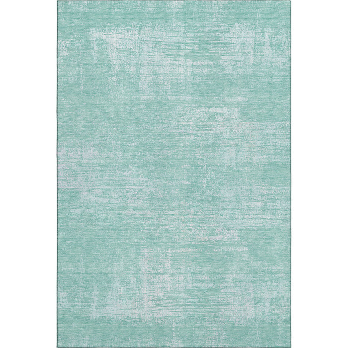 10' X 14' Abstract Washable Area Rug With UV Protection (667150) - Turquoise / Ivory