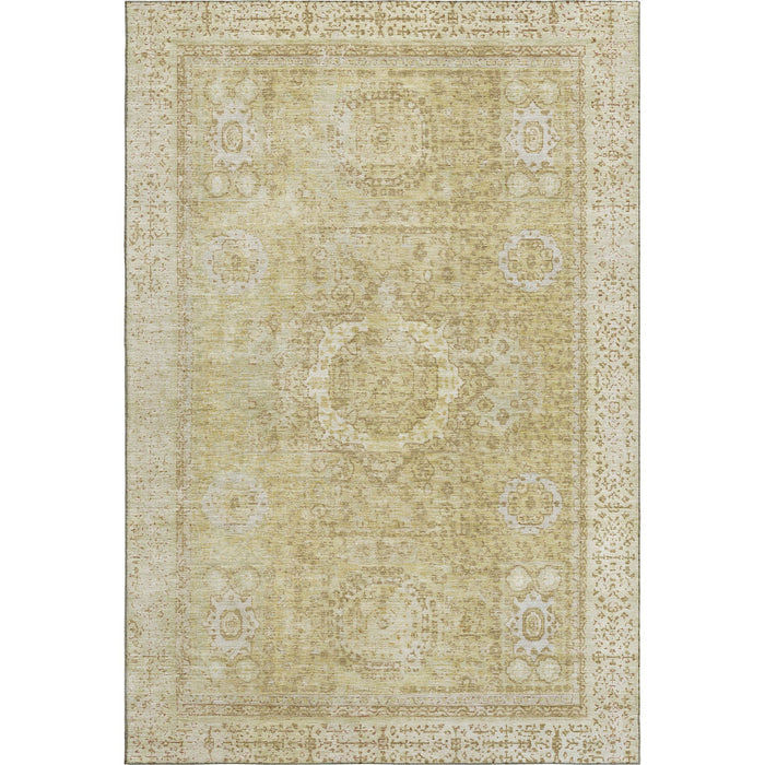 10' X 14' Oriental Washable Area Rug With UV Protection (699752) - Beige / Gold