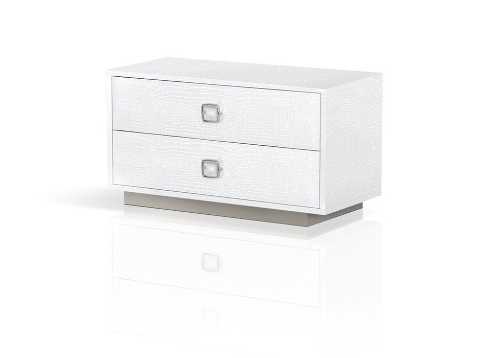 15.7" x 12.7" x 18.6" Two Drawer Nightstand - White