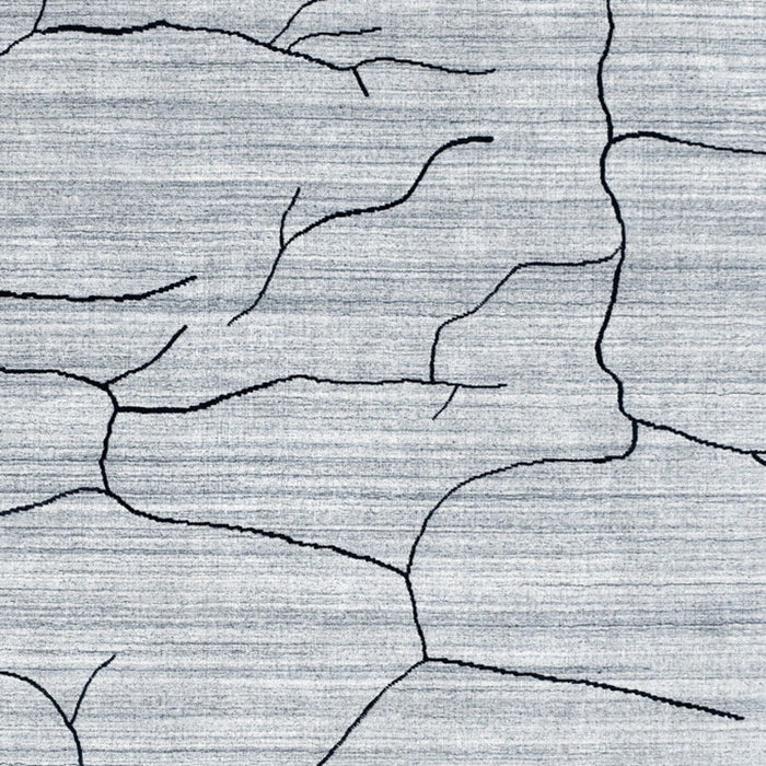 8' x 10' Abstract Hand Loomed Area Rug - Gray And Black