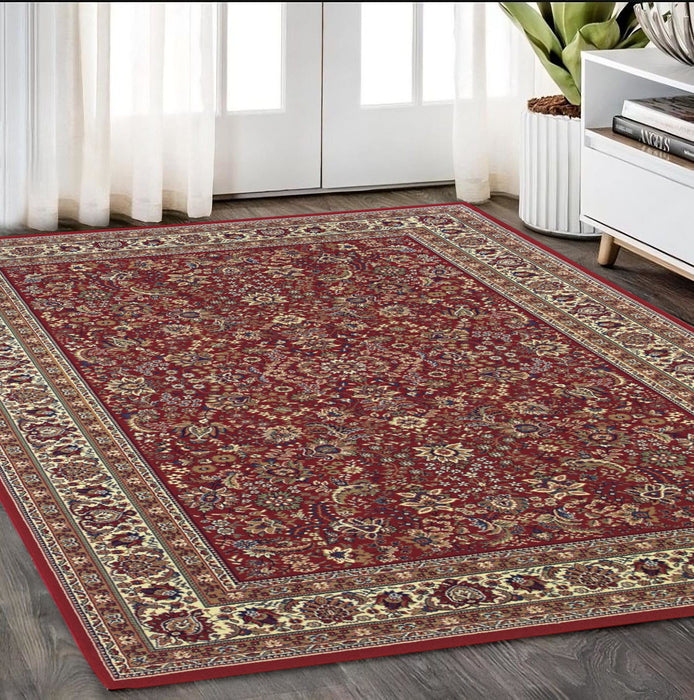 5' X 8' Oriental Area Rug - Red / Ivory