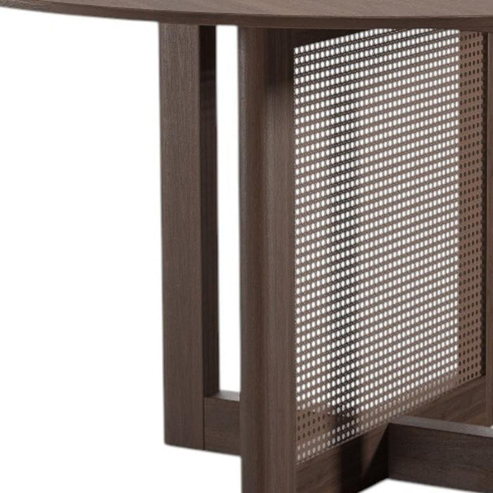 52" Solid Wood Rounded Bar Table - Brown