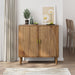 Brown Giga sideboard buffet cabinet with line groove design, storage compartments, ideal for living rooms, entryways, hallways, or kitchens.
