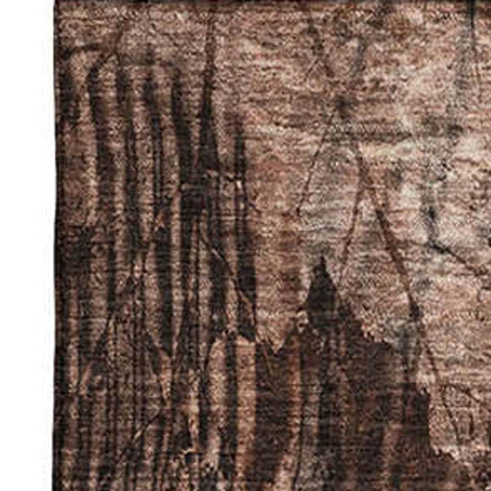 10' X 14' Floral Washable Area Rug With UV Protection (649084) - Rust / Ivory