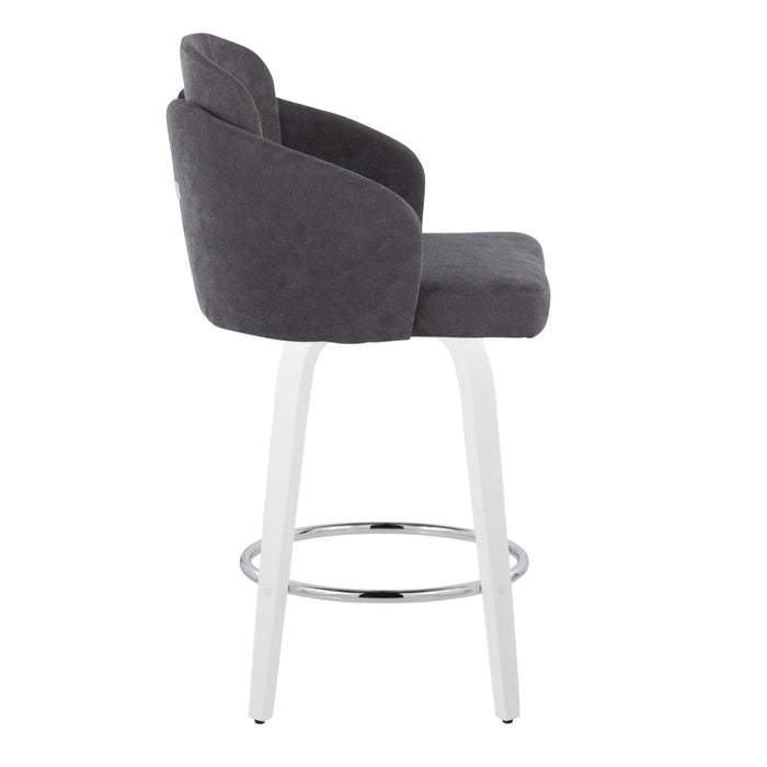 Cinch - Contemporary Fixed-Height Swivel Counter Stool (Set of 2) - White Wood
