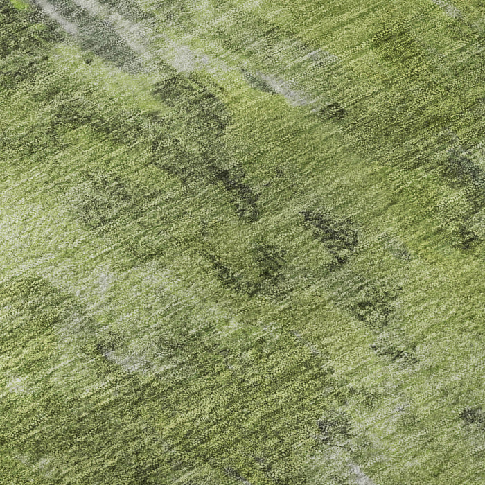 10' X 14' Abstract Washable Area Rug With UV Protection (700301) - Artichoke Green / Gray / Ivory