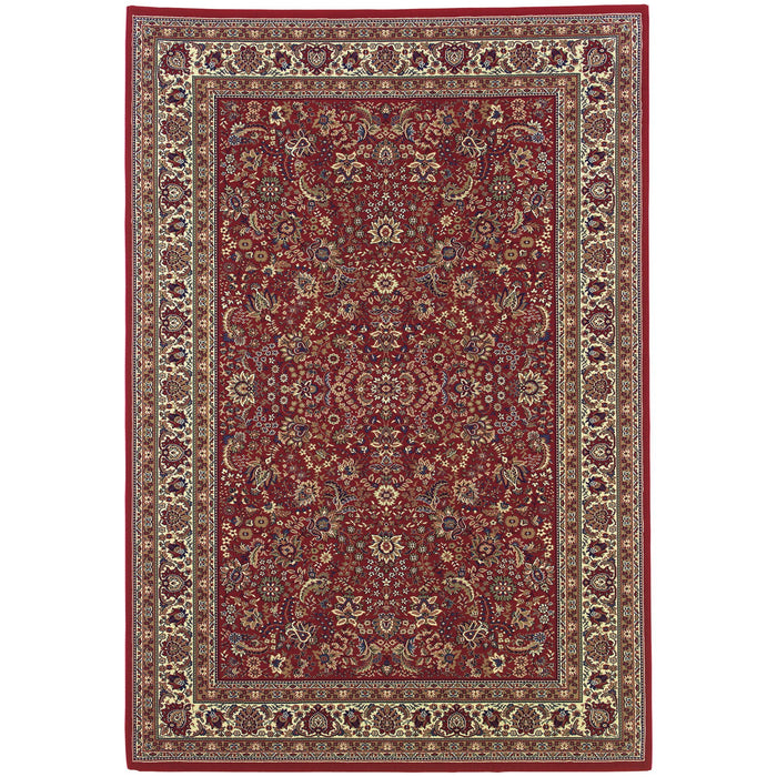 8' X 11' Oriental Area Rug - Red / Ivory