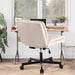 Giga beige large size swivel armless office desk chair with cushioned seat and backrest for home office use