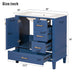 Modern Giga bathroom vanity with sink, solid wood frame, soft-close door, and three drawers for stylish bathroom storage.
