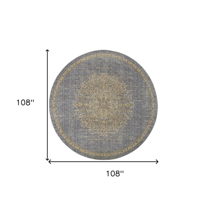 108" x 108" Wool Rug - Slate Gray