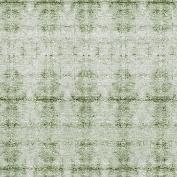 9' X 12' Geometric Washable Area Rug With UV Protection - Sage And Ivory